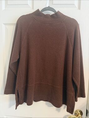 Poetry Funnel-Neck Tunic Sweater 100% Cotton Sz 14